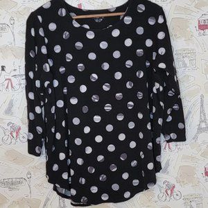 Black Polka Dot 3/4 Sleeve 2X Premise Studio Shirt